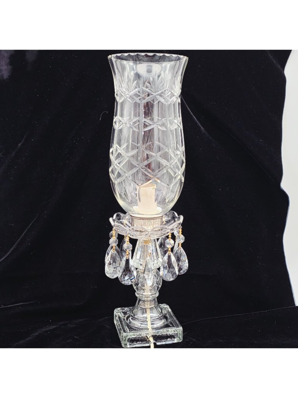 Crystal Prism Table Lamp Vintage Hollywood Regency Boudoir Vanity Light Victoria